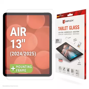 Displex planšetdatora stikls (9H) Apple iPad Air 13 collu (2024/2025), Eko montāžas rāmis, neplīstošs, īpaši plāns, neredzams