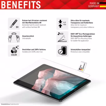 Displex planšetdatora stikls (9H) Samsung Galaxy Tab S6 Lite, Eco montāžas rāmis, neplīstošs, īpaši plāns, neredzams