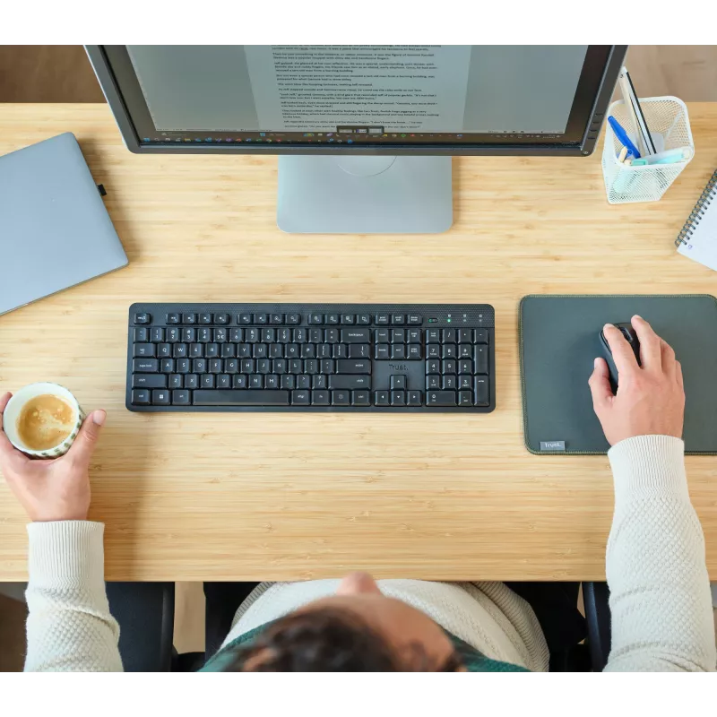 Trust Ody II tastatūra Biroja RF Bezvadu QWERTZ Vācu Melna
