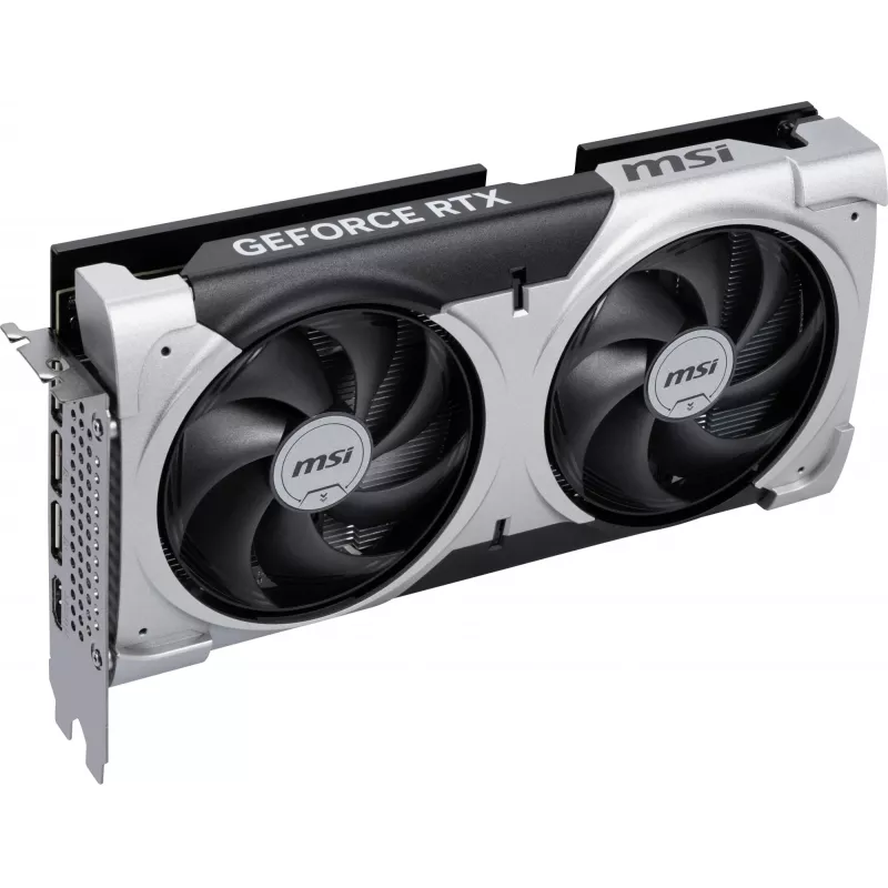 Grafikas karte MSI GeForce RTX 5060 Ti 16 GB GDDR7, PCIe 5.0, 128 bitu, 2602 MHz paātrinājums, 180 W, 2 ventilatori