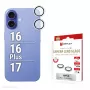 Displex Premium Camera Lens Glass, iPhone 16/16 Plus/17 Glas, 10H, Single Rings, DLC, caurspīdīgs, Quick Mount