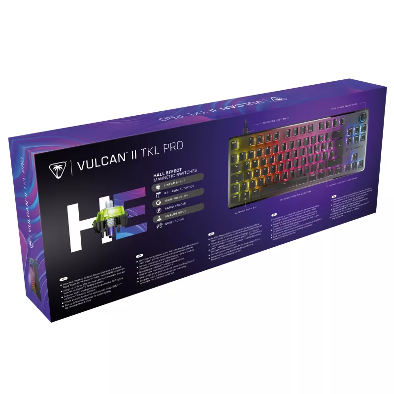 Turtle Beach Vulcan II TKL Pro tastatūra Gaming USB AZERTY Melna