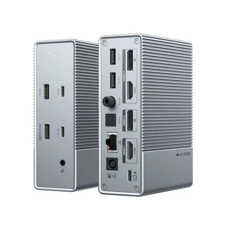 Targus HDG215-EUZ saskarnes centrmezgls USB 3.2 Gen 2 (3.1 Gen 2) Type-C sudraba krāsā