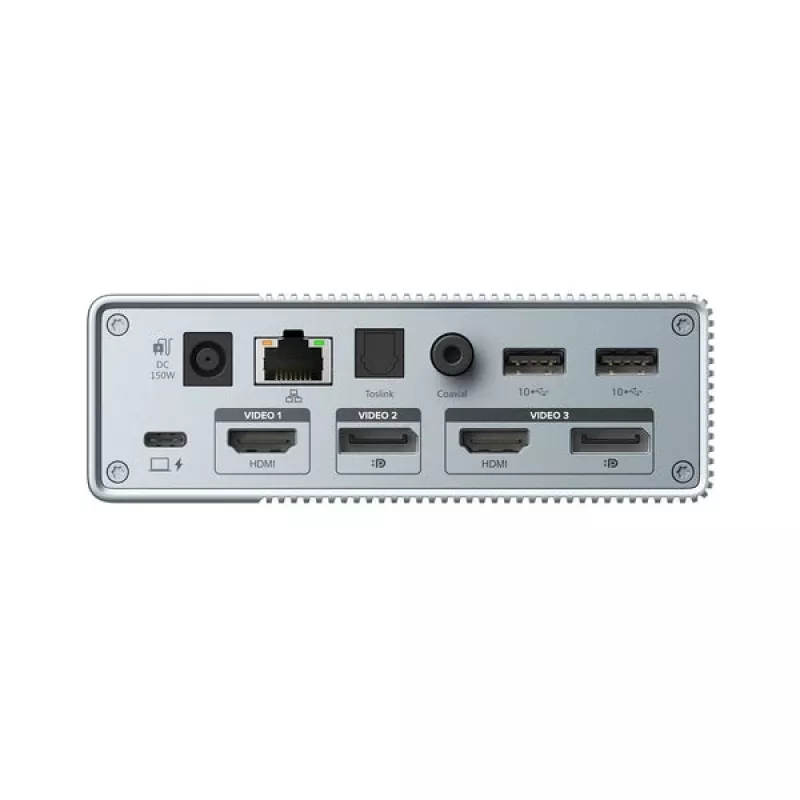 Targus HDG215-EUZ saskarnes centrmezgls USB 3.2 Gen 2 (3.1 Gen 2) Type-C sudraba krāsā