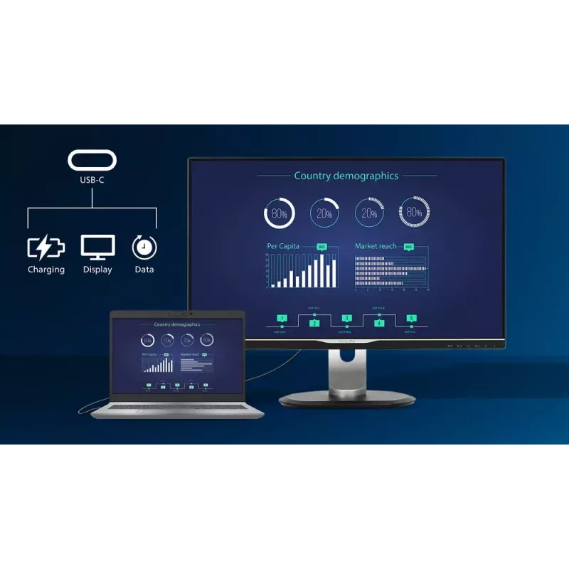 Philips 1000 sērijas 24E1N1300AE/00 datora monitors 60,5 cm (23,8 collas) 1920 x 1080 pikseļi Full HD LCD Melns
