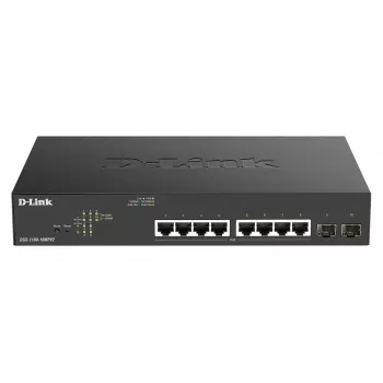 D-Link DGS-1100-10MPV2 tīkla komutators, pārvaldāms L2 Gigabit Ethernet (10/100/1000) ar Power over Ethernet (PoE) 1U, melns