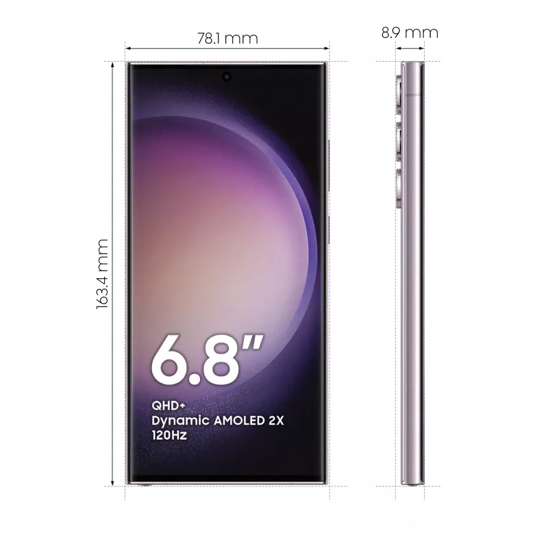 Samsung Galaxy S23 Ultra SM-S918B 17,3 cm (6,8 collas) Dual SIM Android 13 5G USB Type-C 8 GB 256 GB 5000 mAh Lavanda