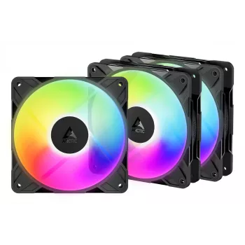 ARCTIC Freezer P12 Pro Reverse A-RGB - 3 iepakojumā Datora korpusa ventilators 12 cm Melns 3 gab.