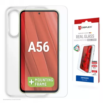 Displex ekrāna aizsargs + maciņš Samsung Galaxy A56, Eco montāžas rāmis, izturīgs pret skrāpējumiem