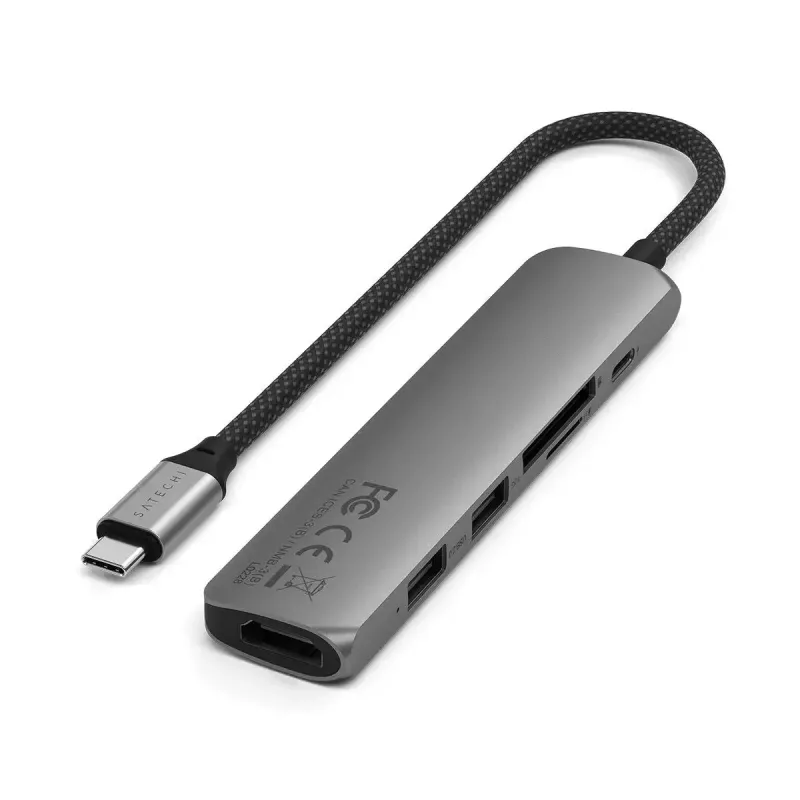 Satechi ST-P6SM USB Type-C centrmezgls 10000 Mbit/s pelēks