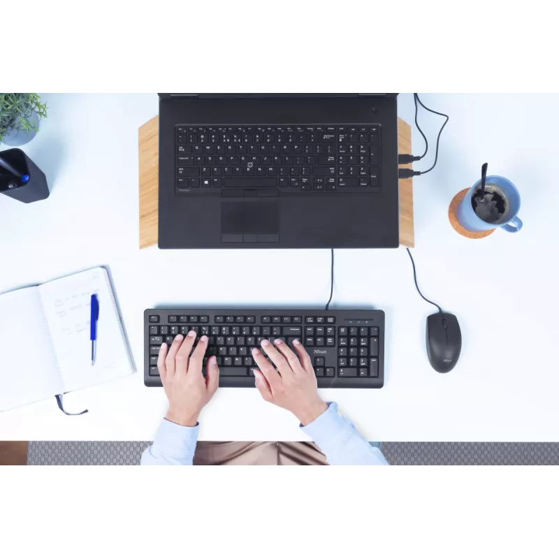 Trust Primo tastatūra Pele iekļauta Birojs USB Vācu Melna