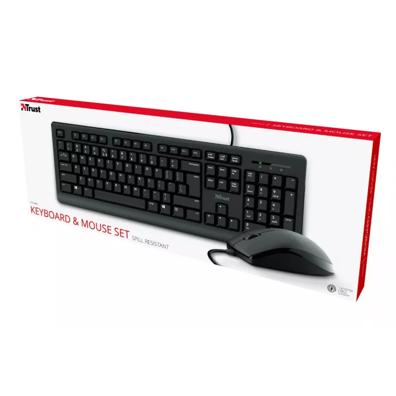Trust Primo tastatūra Pele iekļauta Birojs USB Vācu Melna