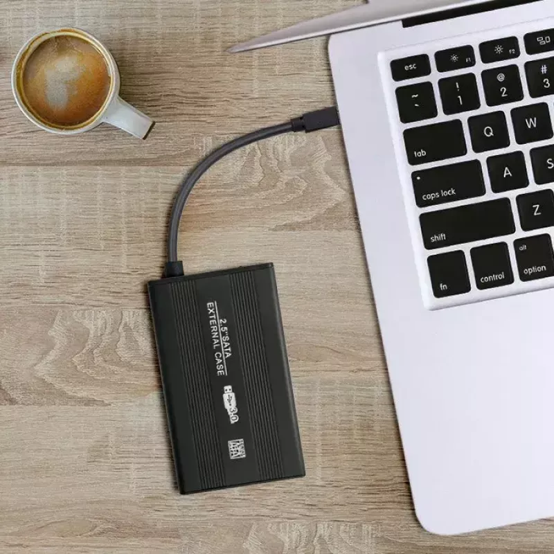 HDD/SSD korpuss QOLTEC 51861 2,5 collu SATA3 diskiem, USB 3.0, melns