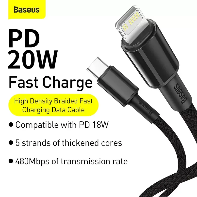 Lightning kabelis Baseus CATLGD-A01 2m melns