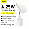 Baseus Super Si iekštelpu lādētājs balts ātrā uzlāde 12V 1xUSB-C