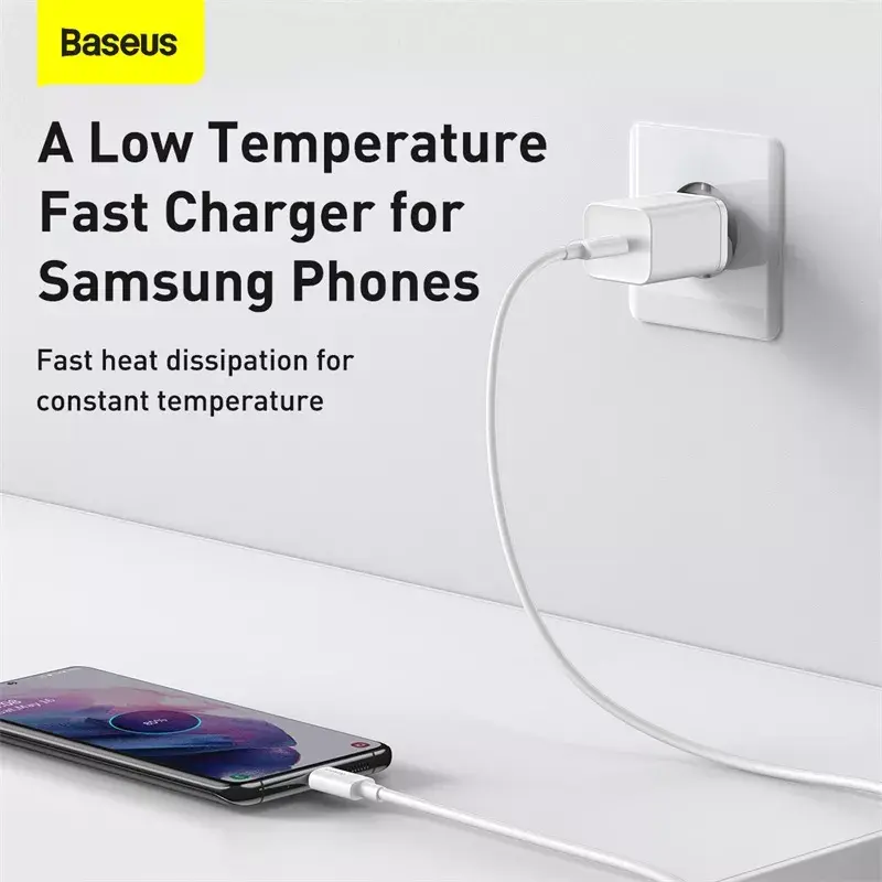 Baseus Super Si iekštelpu lādētājs balts ātrā uzlāde 12V 1xUSB-C
