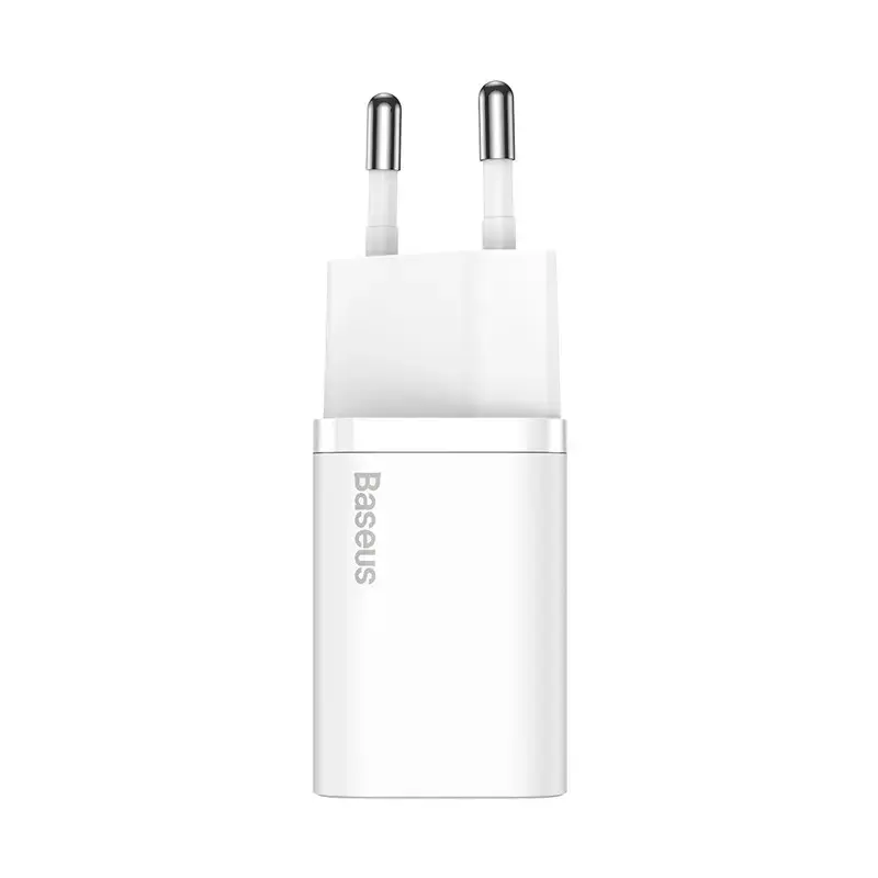 Baseus Super Si iekštelpu lādētājs balts ātrā uzlāde 12V 1xUSB-C