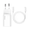 Baseus Super Si iekštelpu lādētājs balts ātrā uzlāde 12V 1xUSB-C