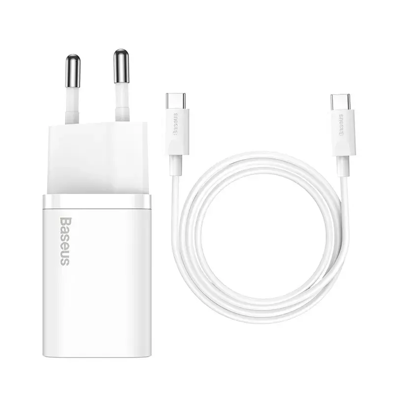 Baseus Super Si iekštelpu lādētājs balts ātrā uzlāde 12V 1xUSB-C