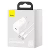 Baseus Super Si iekštelpu lādētājs balts ātrā uzlāde 12V 1xUSB-C