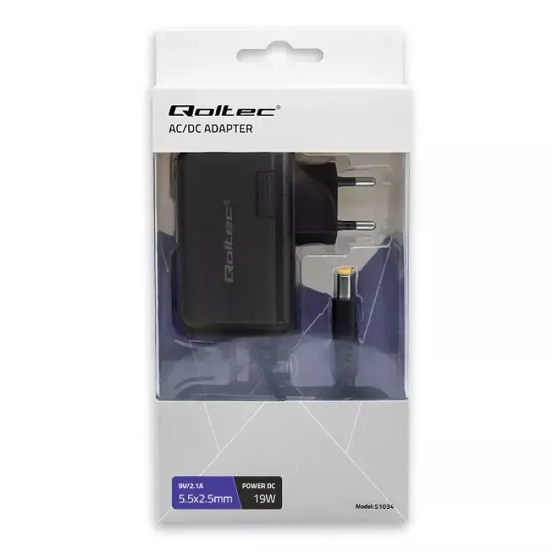 Strāvas adapteris Qoltec 51034 Iekštelpām 19W Melns 220-240V