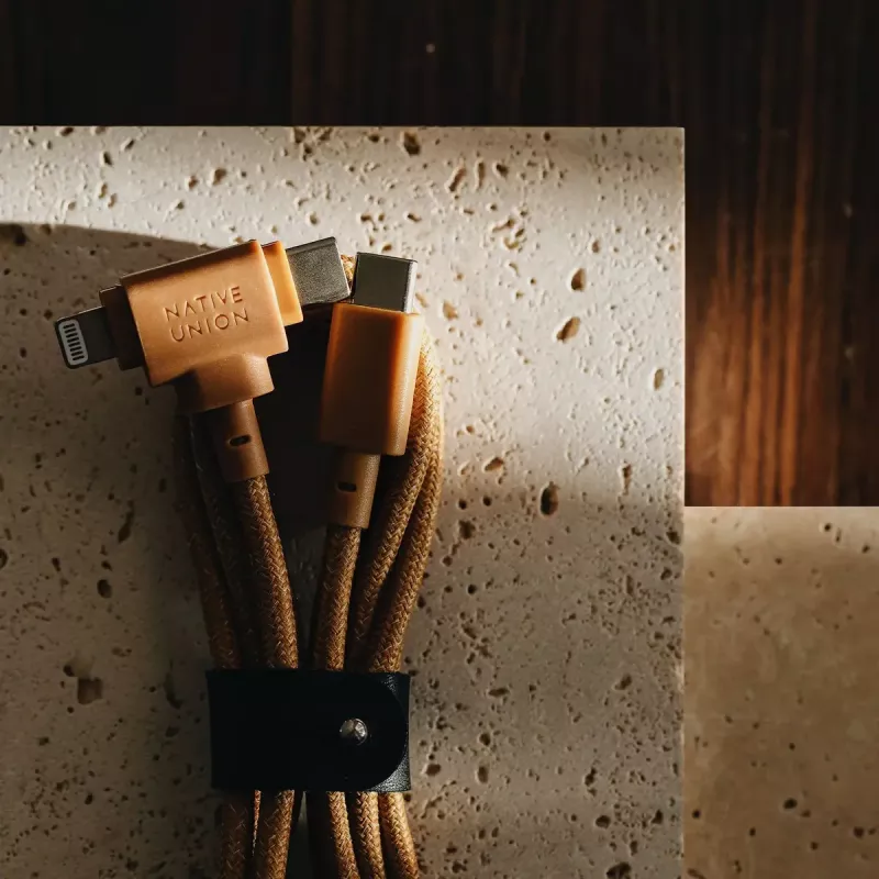 USB kabelis native union Belt kabelis Duo 1.5 m USB-C uz USB-C/Lightning dzeltens