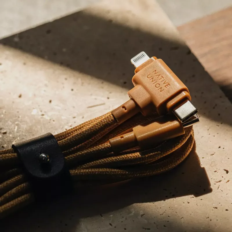 USB kabelis native union Belt kabelis Duo 1.5 m USB-C uz USB-C/Lightning dzeltens