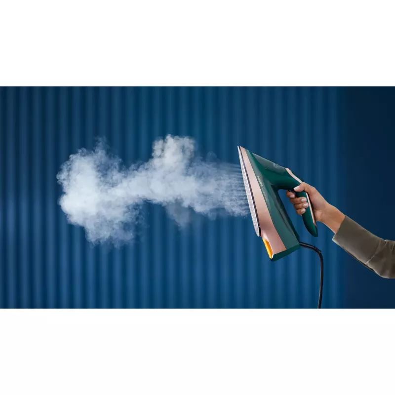 Tvaika gludeklis Philips DST8030/70 — 3000 W, SteamGlide Elite zole, 0,35 L tvertne, 1,78 kg, vertikālais tvaiks, zaļš