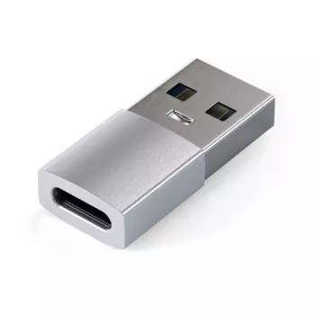 Satechi ST-TAUCS kabeļa savienotāja adapteris USB-A USB-C sudrabkrāsā