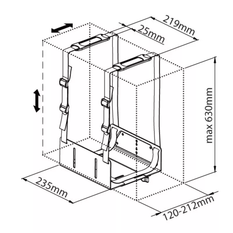 Techly ICA-CS 62 CPU turētājs Galda montāžas CPU turētājs Melns