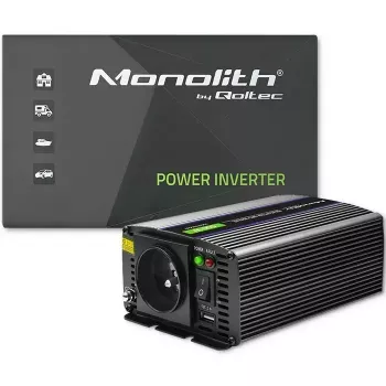 Jaudas pārveidotājs QOLTEC Monolith 600 MS Wave 12V uz 230V 600W