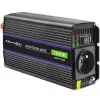 Sprieguma pārveidotājs QOLTEC Monolith 600 W — 12 V līdz 230 V, USB PD 18 W, automašīnai/iekštelpām, melns