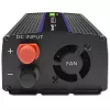 Sprieguma pārveidotājs QOLTEC Monolith 600 W — 12 V līdz 230 V, USB PD 18 W, automašīnai/iekštelpām, melns