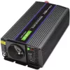 Sprieguma pārveidotājs QOLTEC Monolith 600 W — 12 V līdz 230 V, USB PD 18 W, automašīnai/iekštelpām, melns