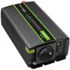 Sprieguma pārveidotājs QOLTEC Monolith 600 W — 12 V līdz 230 V, USB PD 18 W, automašīnai/iekštelpām, melns