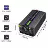 Sprieguma pārveidotājs QOLTEC Monolith 600 W — 12 V līdz 230 V, USB PD 18 W, automašīnai/iekštelpām, melns