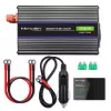Sprieguma pārveidotājs QOLTEC Monolith 600 W — 12 V līdz 230 V, USB PD 18 W, automašīnai/iekštelpām, melns