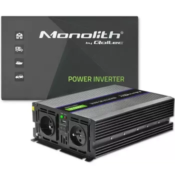Strāvas pārveidotājs QOLTEC Monolith 4000 MS Wave 12V uz 230V 2000/4000W ar USB