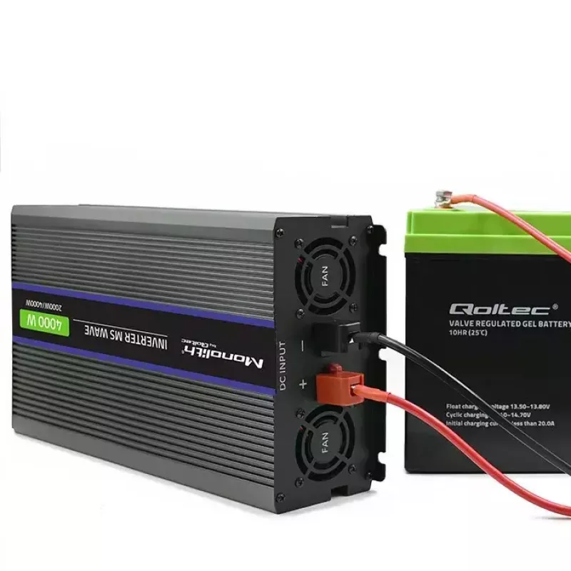 Strāvas pārveidotājs QOLTEC Monolith 4000 MS Wave 12V uz 230V 2000/4000W ar USB