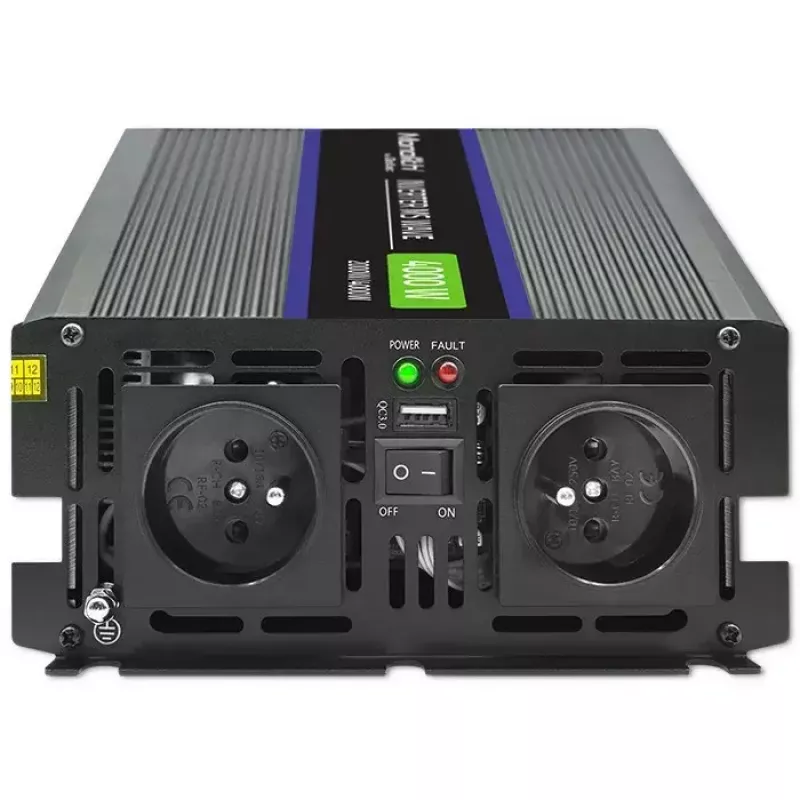 Strāvas pārveidotājs QOLTEC Monolith 4000 MS Wave 12V uz 230V 2000/4000W ar USB