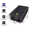 Strāvas pārveidotājs QOLTEC Monolith 4000 MS Wave 12V uz 230V 2000/4000W ar USB