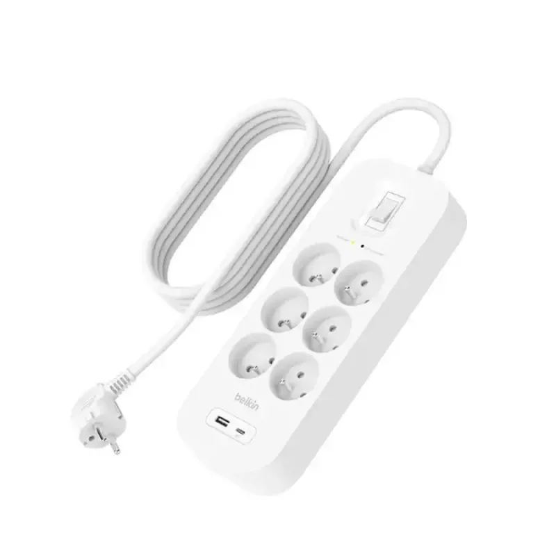 Strāvas slēdzis Belkin Connect balts 6 maiņstrāvas ligzdas 2 m 650 J