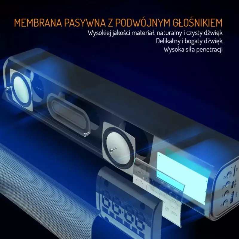 Pārnēsājams Bluetooth skaļrunis Adler AD 1191 5W, bezvadu, kompakts, melns