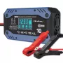 Akumulatora uzlādes ierīce QOLTEC 52482 12/24 V 5/10 A ar LCD displeju un F tipa spraudni
