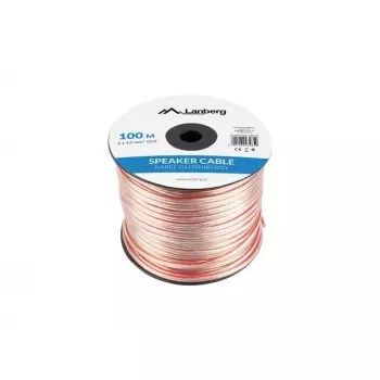 Skaļruņu kabelis LANBERG SC-2X10-10CC-1000-TR 2X1.0MM2 100M caurspīdīgs