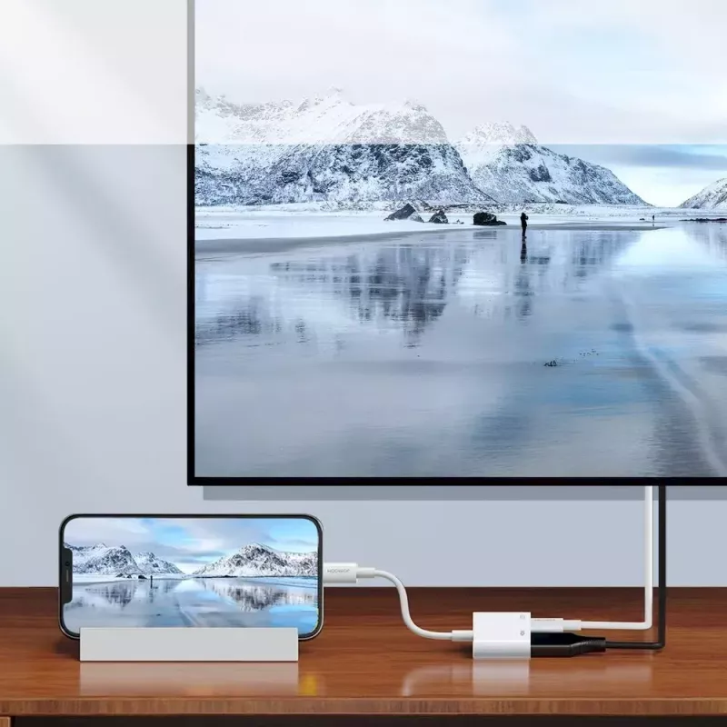 Lightning–HDMI adapteris Joyroom S-H141 — Lightning (Apple) uz HDMI FullHD 1080p 60Hz, balts