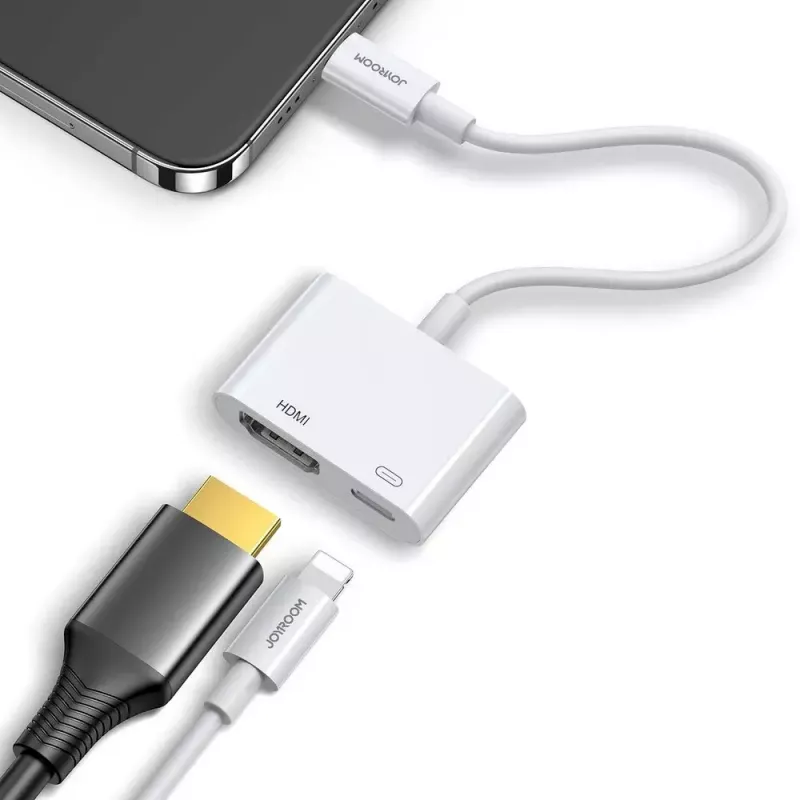 Lightning–HDMI adapteris Joyroom S-H141 — Lightning (Apple) uz HDMI FullHD 1080p 60Hz, balts