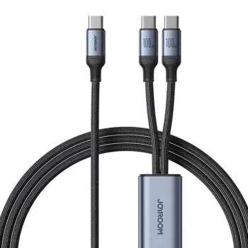 USB-C uz 2× USB-C kabelis Joyroom SA21-1T2 100W 1,5m (melns)