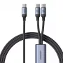 USB-C uz 2× USB-C kabelis Joyroom SA21-1T2 100W 1,5m (melns)