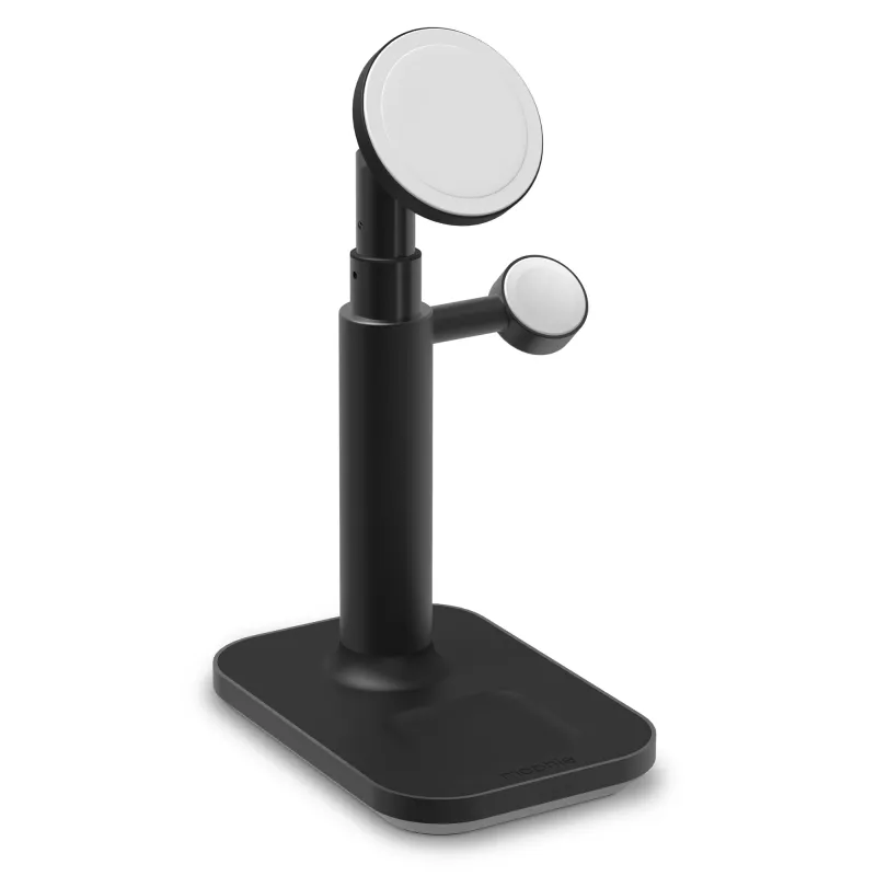 3-in-1 izvelkams statīvs mophie MagSafe iekštelpu lādētājs USB viedtālrunis viedpulkstenis austiņas